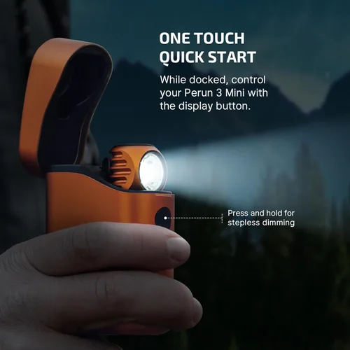 Miniatura 4 de OLIGHT Perun 3 Mini Faro Premium de 1250 Lúmenes Linterna con Caja de Carga Tipo C, Faro Recargable con Opción de Luz Roja, Perfecto para Trabajar