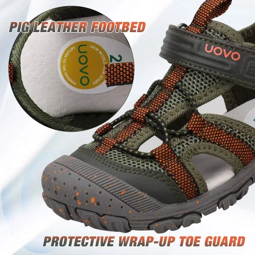 Miniatura 3 de UOVO Boys Girls Sandals Kids Summer Sandals Toddler Little Boys Closed Toe Athletic Hiking Outdoor Sport Sandals Size 6.5 Toddler to 3.5