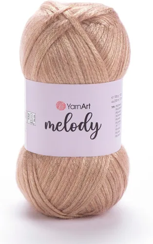 Miniatura 4 de 1 Ball YarnArt Melody, hilo de cadeneta, hilo brillante metálico brillante para tejer, ganchillo, bordado, 3.5 onzas, 754.6 ft (251 yardas), 70%