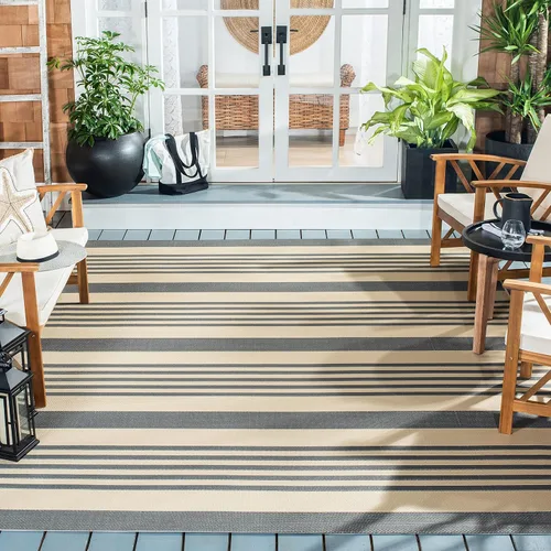 Miniatura 18 de SAFAVIEH Courtyard Collection - Alfombra decorativa, 2.3 x 5 pies, beige y verde oscuro, para interior/exterior, resistente a la intemperie