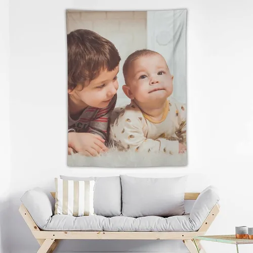 Miniatura 5 de OHORTEB Tapiz vertical personalizado con foto y nombre, colgante de pared personalizado para bodas, cumpleaños, día del padre, día de la madre
