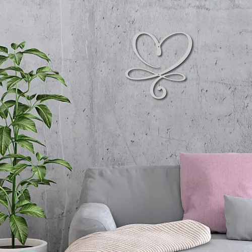 Miniatura 5 de CREATCABIN Arte de pared de metal con corazón infinito, decoración de pared, letreros de pared de hierro para colgar en la pared, escultura de metal