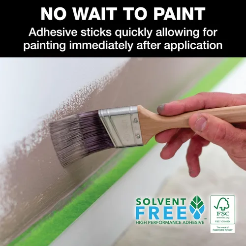 Miniatura 5 de FrogTape Cinta para pintores multisuperficie con bloque de pintura, 1 pulgada de ancho (0.94 pulgadas x 60 yardas), adherencia media, verde, 1 rollo