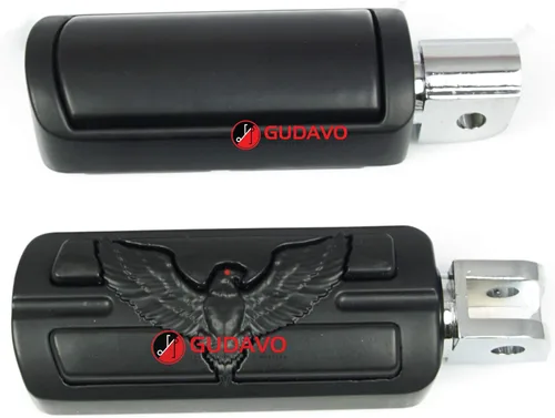 Miniatura 18 de Piernas delanteras o traseras de aluminio para motocicleta, pedal negro con soportes para Victory All Hammer (delantero (para piloto), estilo: 2