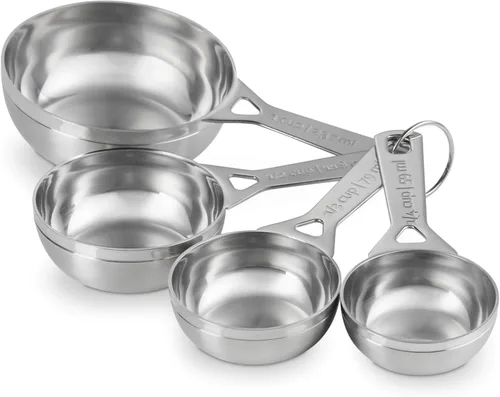 Le Creuset Tazas medidoras de acero inoxidable, juego de 4 | El juego incluye: 1/4, 1/3, 1/2 y 1 tazas