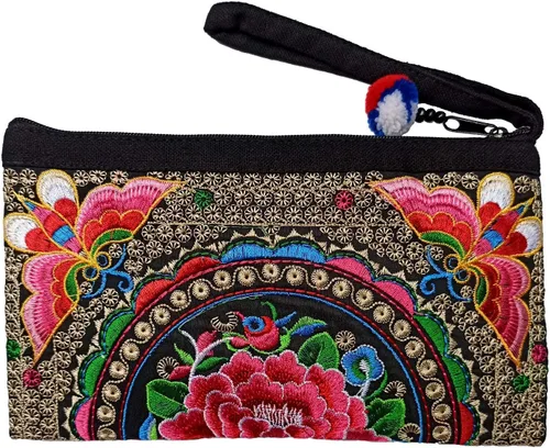Miniatura 22 de Sabai Jai - Bolso de pulsera para teléfono inteligente - Carteras de embrague bordadas a mano Boho