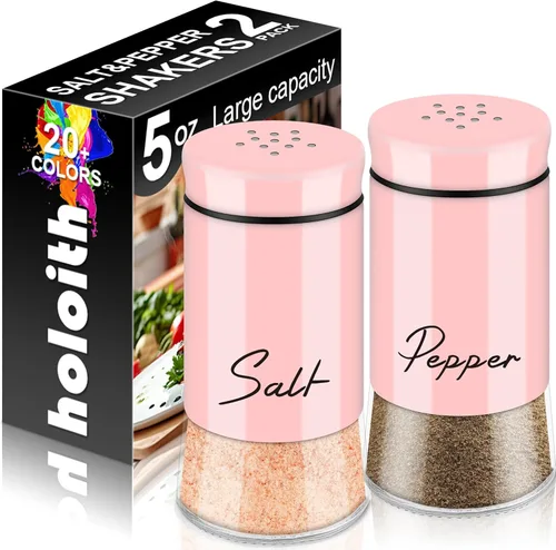 Miniatura 11 de Juego de salero y pimentero, salero y pimentero de vidrio de 148 ml con tapa de acero inoxidable, decoraciones del 4 de julio para cocina y hogar