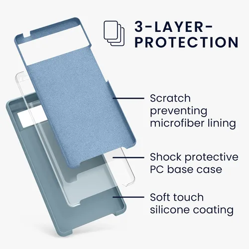 Miniatura 262 de kwmobile Funda Compatible con Google Pixel 6 Pro - Funda de teléfono de silicona TPU con acabado suave - Azul Arrecife