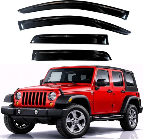 Miniatura 155 de KPY Visor de ventana compatible con Hyundai Tucson 2021-2025, 4 piezas de deflector de ventilación para ventana lateral, estilo Mugen, protector
