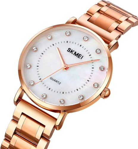 Miniatura 2 de SKMEI Women Watches Diamond Big Face Thin Slim Stainless Luxury Fashion Analog Quartz Waterproof Dress Casual Simple Ladies Female Rose Gold