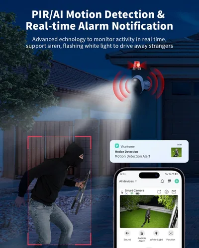 Miniatura 4 de Cámaras de seguridad Armorcope inalámbricas para exteriores, alimentadas por batería 2K con visión nocturna a color, detección de movimiento AI