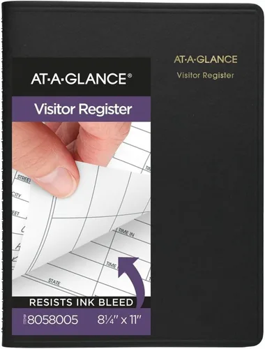 Miniatura 5 de AT-A-GLANCE 8058005 Libro de registro de visitantes reciclado, negro, 8 12 x 11