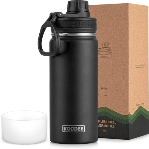 Miniatura 136 de koodee Insulated Water Bottle, 32 oz Stainless Steel Double Wall Vacuum Wide Mouth Sport Bottle with Leakproof Spout Lid (Navy)