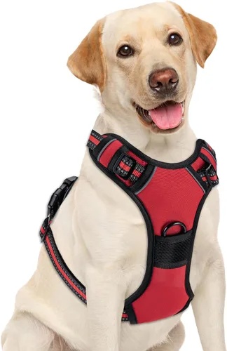 Miniatura 9 de Arnés para perro sin tirones, chaleco ajustable reflectante con clip frontal para mascotas con asa de fácil control para perros medianos y grandes