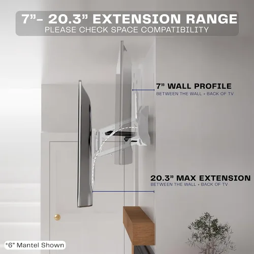 Miniatura 5 de VIVO Soporte motorizado para TV de chimenea de pared para pantallas de 37 a 70 pulgadas hasta 77 libras, soporte de repisa de chimenea eléctrico