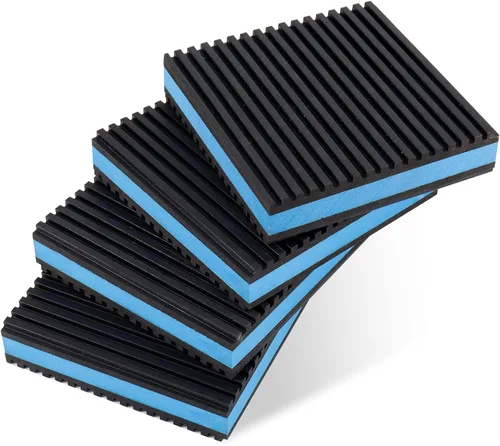 Paquete de 4 almohadillas de goma antivibración, 3 x 3 x 7/8 pulgadas, alfombrillas aislantes de EVA resistentes para aire acondicionado, sistema