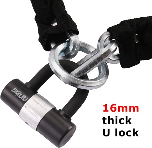 Miniatura 5 de BIGLUFU - Candado de Cadena para Motocicleta, Candados de Cadena de 120 cm/4 pies de Largo, Resistente, Candado de Cadena para Bicicleta, a Prueba