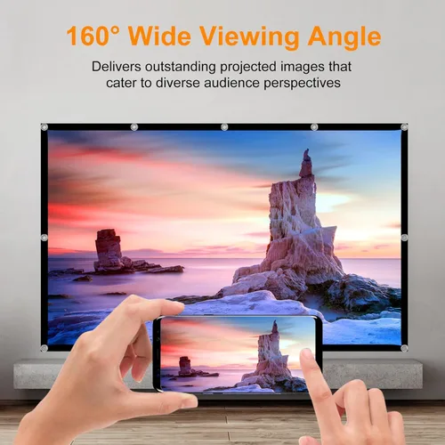 Miniatura 6 de Pantalla de proyector portátil Película de 120 pulgadas: Pantallas de proyección al aire libre 4K HD Plegable Antiarrugas Pared colgante