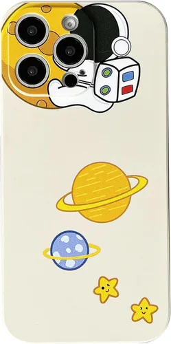 Miniatura 19 de Yonds Queen para iPhone 7 Plus / 8 Plus, linda funda con diseño de astronauta de dibujos animados, elegante parachoques de TPU suave, protectora