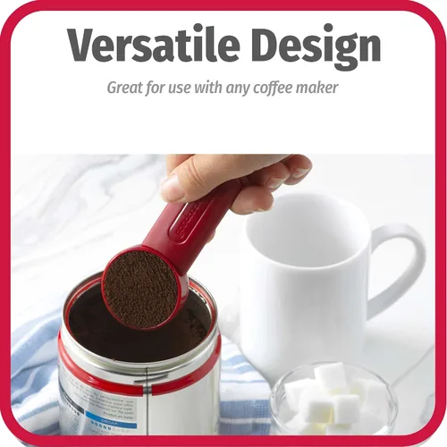 Miniatura 5 de GoodCook Cuchara de café diaria, 2 cucharadas de cuchara medidora de café con mango extensible, color rojo