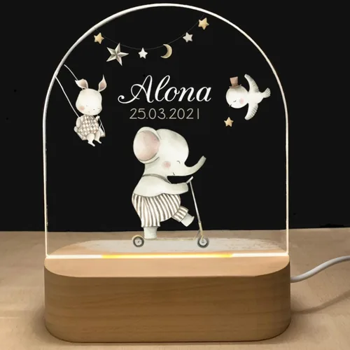 Miniatura 9 de Luz nocturna personalizada para bebés y niños, regalos personalizados con nombre, regalos de bautizo para niñas/niños, lámpara nocturna regulable