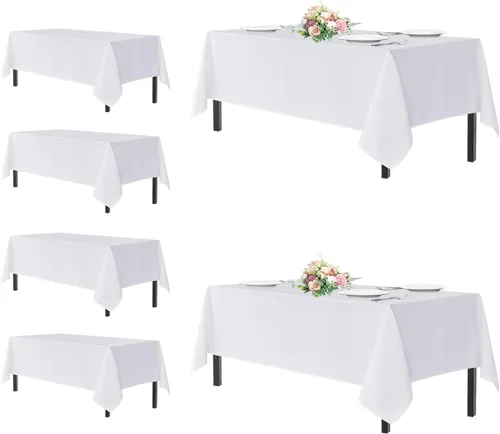 Miniatura 43 de sancua - Paquete de 2 manteles cuadrados de poliéster, de 54 x 54 pulgadas, resistentes a las manchas y a las arrugas, lavables, para mesas de Beige