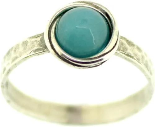 Miniatura 12 de Anillo de plata de ley con piedras preciosas para mujer, anillo apilable de piedra martillada, anillo de piedra natal