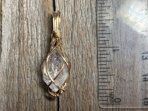 Miniatura 18 de 66 necklace pendant gemstones choose from moldavite, citrine, or herkimer diamond