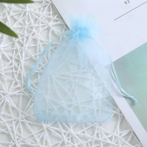 Miniatura 5 de Paquetes de 100 bolsas de organza de 4 x 6 pulgadas, color azul bebé para baby shower, Navidad, recuerdos de fiesta, cumpleaños, boda, despedida