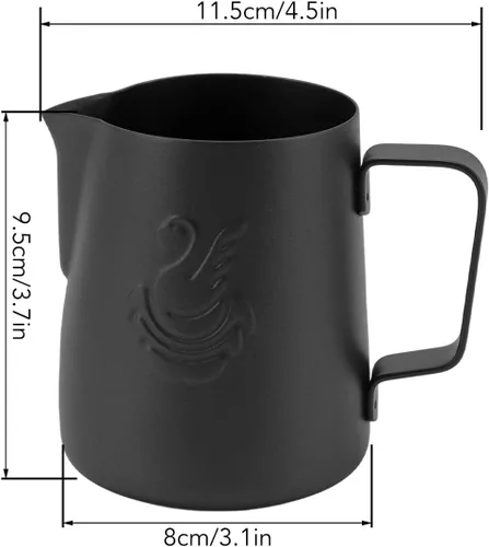 Miniatura 2 de Jarra espumadora de leche de acero inoxidable, taza de arte de café de 14 onzas con diseño de cisne para uso doméstico, capuchino, café con leche