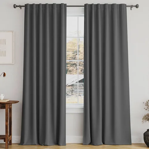Miniatura 90 de Turquoize Cortinas Opacas para Tratamiento de Ventana con Trabillas Traseras para Sala de Estar/Dormitorio, Tratamientos de Ventana con Aislamiento