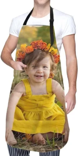 Miniatura 13 de EAQ Delantales personalizados para mujeres y hombres, delantales personalizados con foto personalizada para cocinar, servir, cafetería Delantal