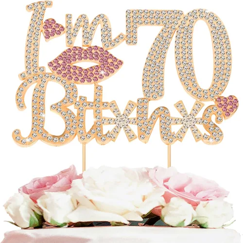 Miniatura 21 de ¡Soy el topper de pastel de cumpleaños número 15 divertido en oro y rosa con strass - ¡Feliz cumpleaños número 15, saludos a los quince años!