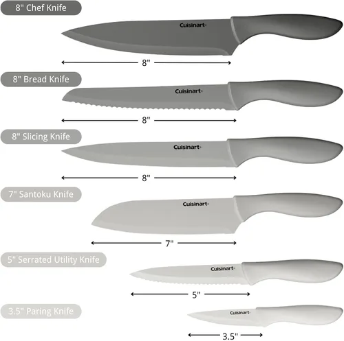 Miniatura 8 de Cuisinart Advantage C55-12PCG - Juego de cuchillos grises de 12 piezas con protectores de hoja