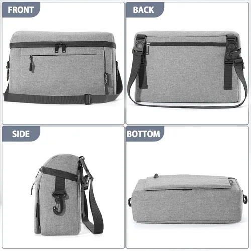 Miniatura 6 de Organizador universal para cochecito de bebé, espacio grande con portavasos aislado, bolsa de pañales desmontable, correa de hombro ajustable