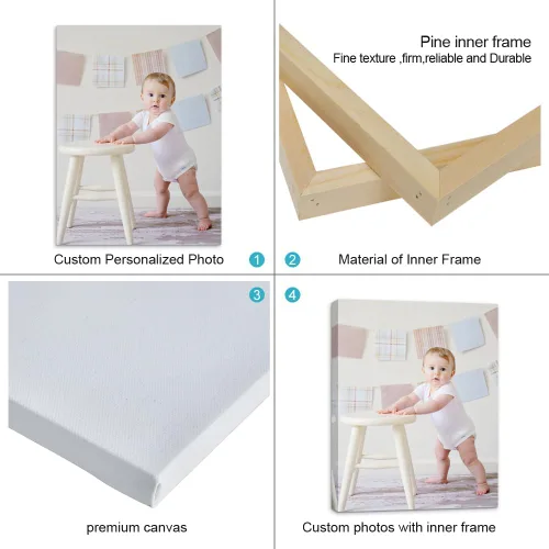 Miniatura 2 de Lienzo enmarcado personalizado con tus fotos, impresiones fotográficas personalizadas sobre lienzo, arte de pared para decoración del hogar
