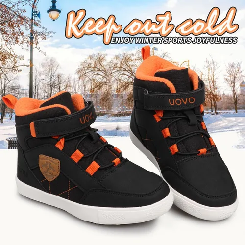 Miniatura 6 de UOVO Zapatos para niños resistentes al agua, botas de skate de media parte superior, botas atléticas para niños, talla 11 para niños pequeños a 6.5