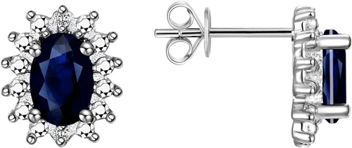 Miniatura 17 de Rylos Aretes tipo dormilona de plata de ley 925, ovalados y diamantes de 0.236 x 0.157 pulgadas, exquisitas joyas de piedra