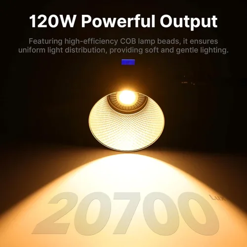 Miniatura 8 de ULANZI Luz de Video, Luz de Video LED RGB de 120W COB de Relleno de Color con Salida Continua de Iluminación con Control por APP, 2700K-6500K 20