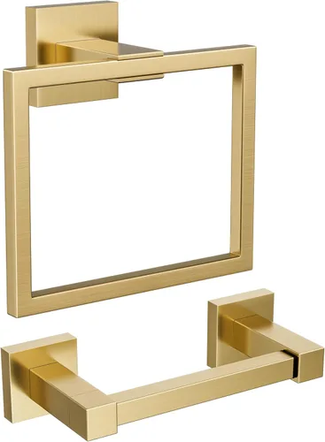 Miniatura 9 de FORIOUS Soporte de pared para papel higiénico, SUS304 de acero inoxidable con doble poste giratorio para rollo de papel higiénico y juego de anillos