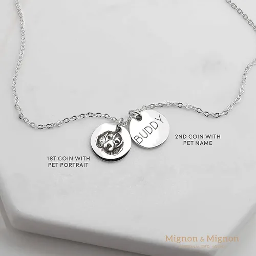 Miniatura 4 de Regalos personalizados para mascotas Collar conmemorativo de gato Joyería personalizada para mascotas Perro Mamá Joyería conmemorativa Retrato