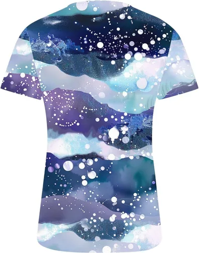 Miniatura 83 de Summer Shirts for Women 2025 Plus Size Short Sleeve Henley Tops Marble Floral Loose Tshirt Tee Casual Dressy Tunics