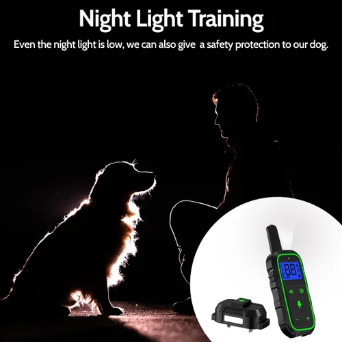 Miniatura 6 de Collar eléctrico de entrenamiento para perros con 4 modos de entrenamiento y control remoto recargable, rango impermeable de 3300 pies para perros