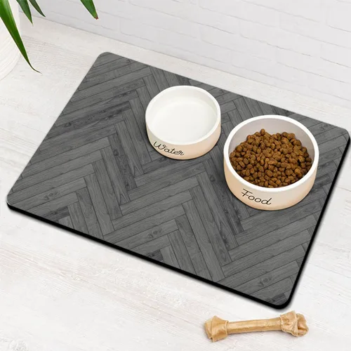 Miniatura 12 de Tapetes para Comida de Perros para Pisos Absorbentes, Tapete para Comida de Mascotas y Gatos - Tapetes de Secado Rápido para Tazones de Perros