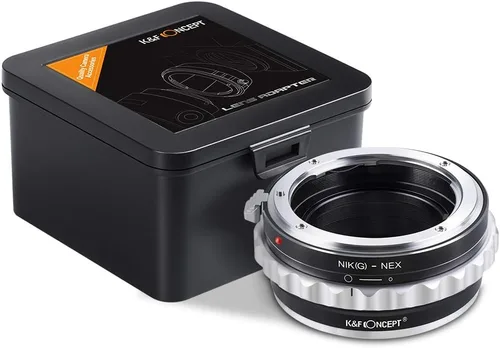 Adaptador de Montura de Lente K&F Concept Compatible con Lentes Nikon G AF-S F AIS AI Nikkor F Mount G-Type D/SLR a Sony Alpha E-Mount NEX Cámara