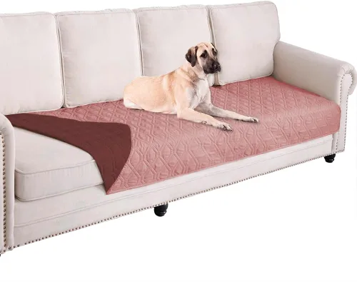 Miniatura 58 de Ameritex Funda Impermeable para Cama de Perro Manta para Mascotas para Muebles Cama Sillón Sofá Reversible Azul marino+azul piedra