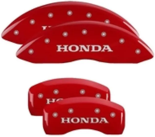 Miniatura 2 de MGP Caliper Covers 20218SHONBK - Juego de 4 pinzas grabadas para Honda con acabado en polvo negro con caracteres plateados