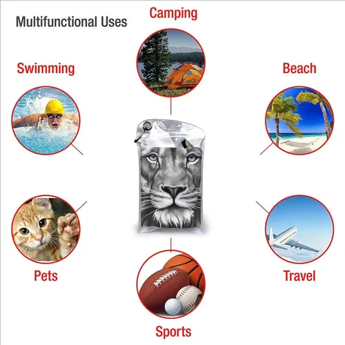 Miniatura 5 de Toalla de playa de microfibra, toallas de baño grandes de tamaño King Lion con bandera irlandesa para mujeres y hombres, toallas de baño de secado