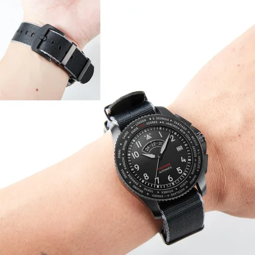 Miniatura 6 de BINLUN Correa de reloj de nailon multicolor de repuesto para hombres y mujeres