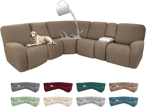 Miniatura 107 de Fundas de sofá reclinable seccional 100% impermeables para sofá reclinable en forma de L, funda de sofá modular de esquina en forma de L, fundas